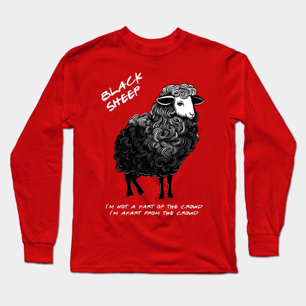 Black Sheep Long Sleeve T-Shirt by CreativeSage